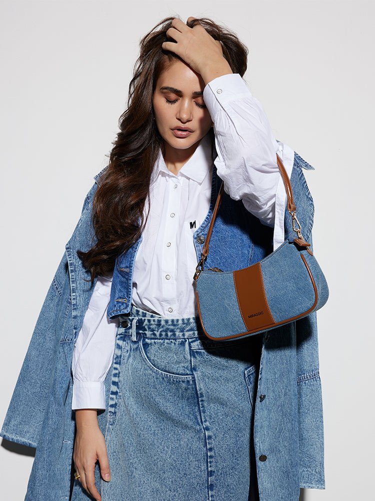 Bella Denim Shoulder Bag - MIRAGGIO