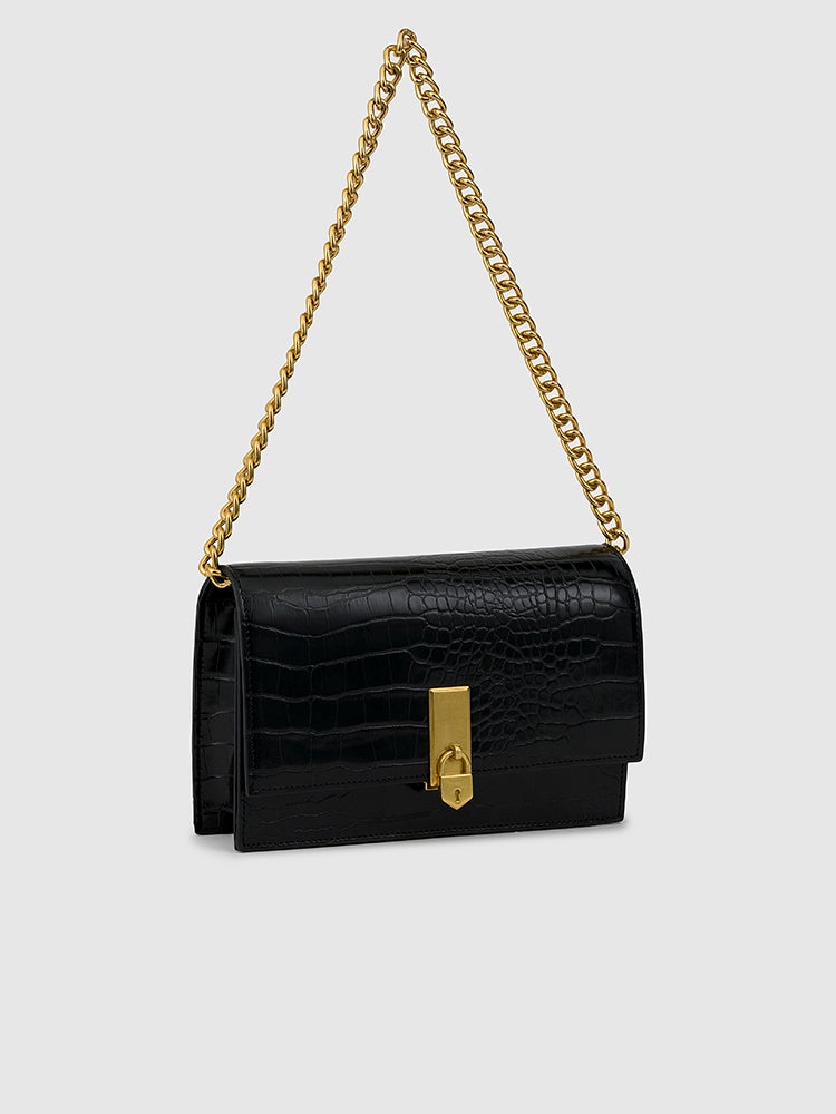 Mila Shoulder Sling Bag - MIRAGGIO#color_black