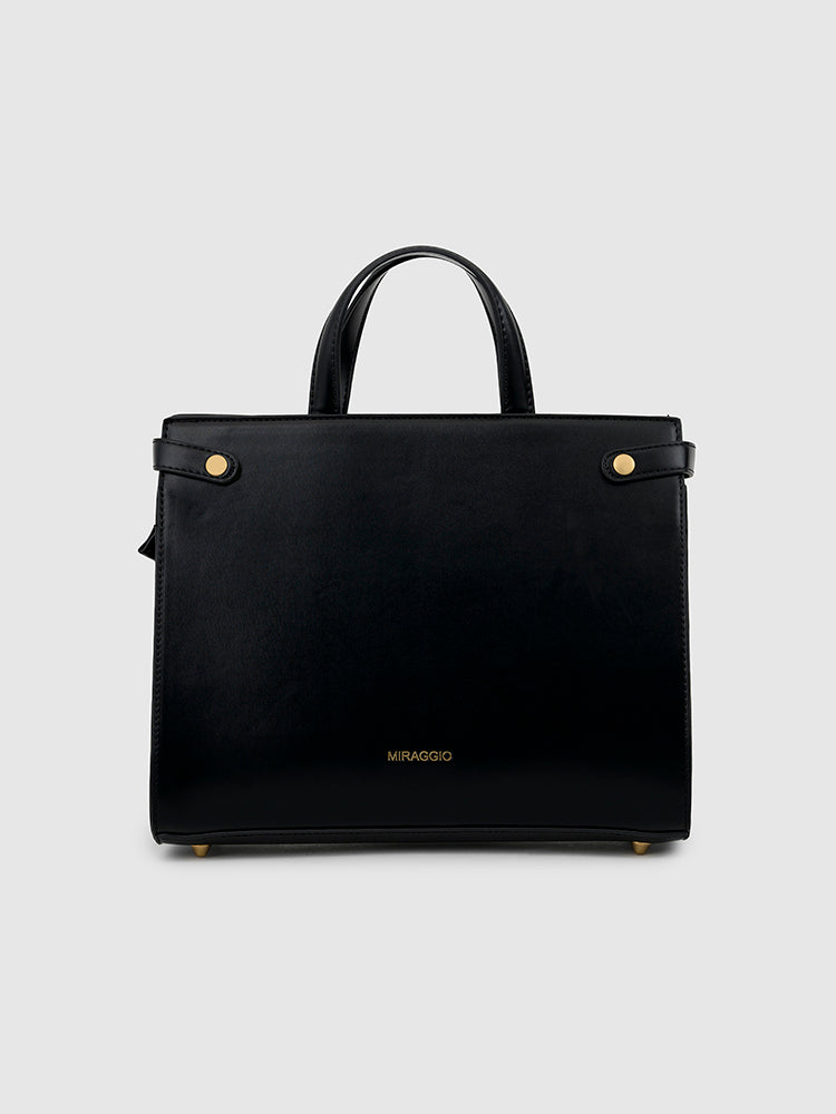 Stella Top Handle Bag - MIRAGGIO#color_black