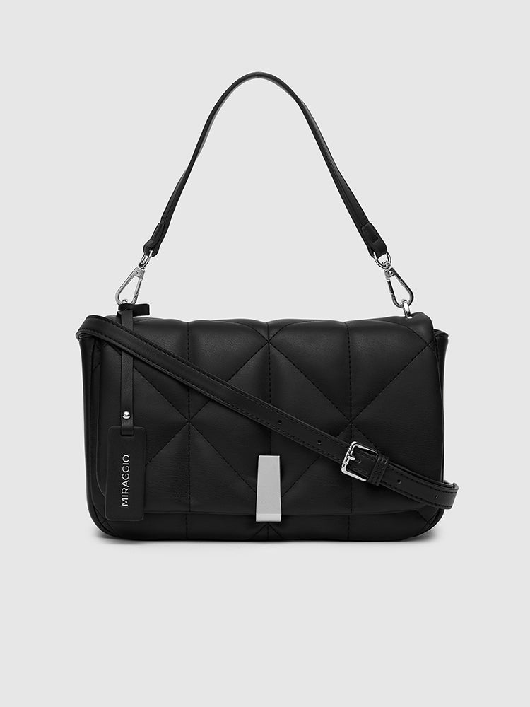 Buy Black Genevieve Quilted Top Handle Sling Bag Online- Miraggio