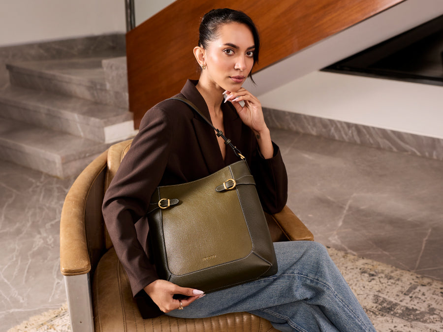 Artisan crafting leather in Florence
