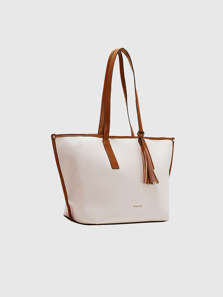 Penelope Women's Tote Bag - MIRAGGIO #color_white-brown