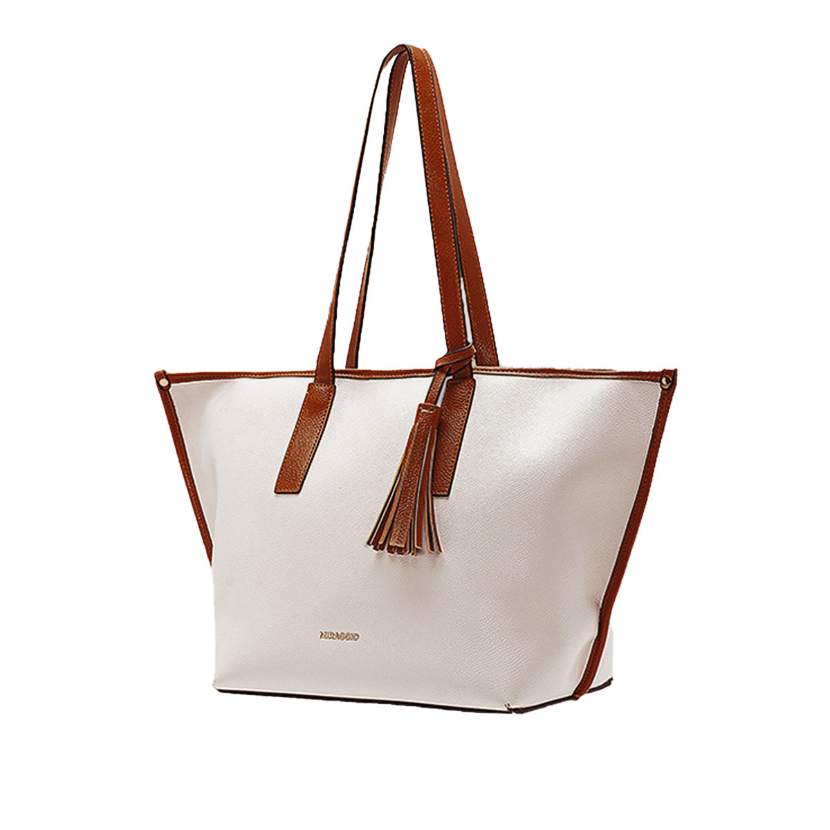 Penelope Women's Tote Bag - MIRAGGIO #color_white-brown