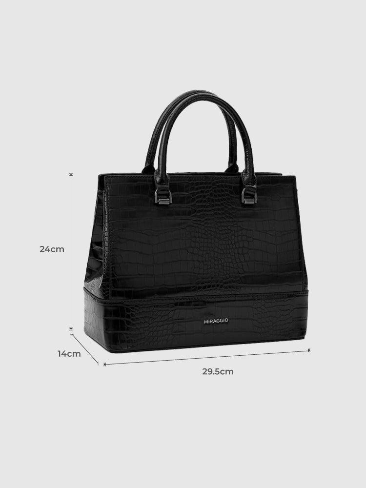 Clara Satchel Bag - MIRAGGIO #color_black