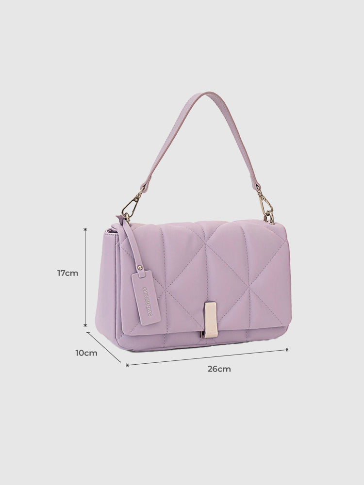 Genevieve Quilted Top Handle Bag - MIRAGGIO#color_fragrant-lilac