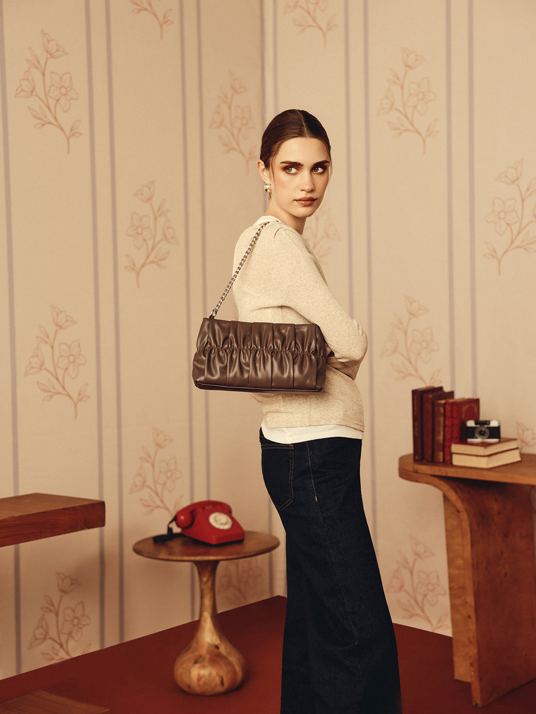 Buy Olive Brown Lilith Shoulder Bag Online - Miraggio