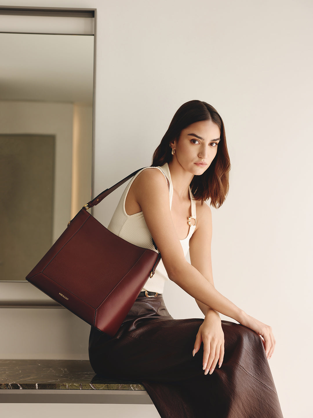 Buy Wine Valerie Hobo Bag Online - Miraggio