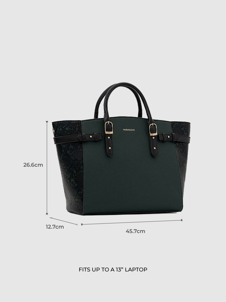 Rosalind Women's Tote Bag - MIRAGGIO #color_green-black