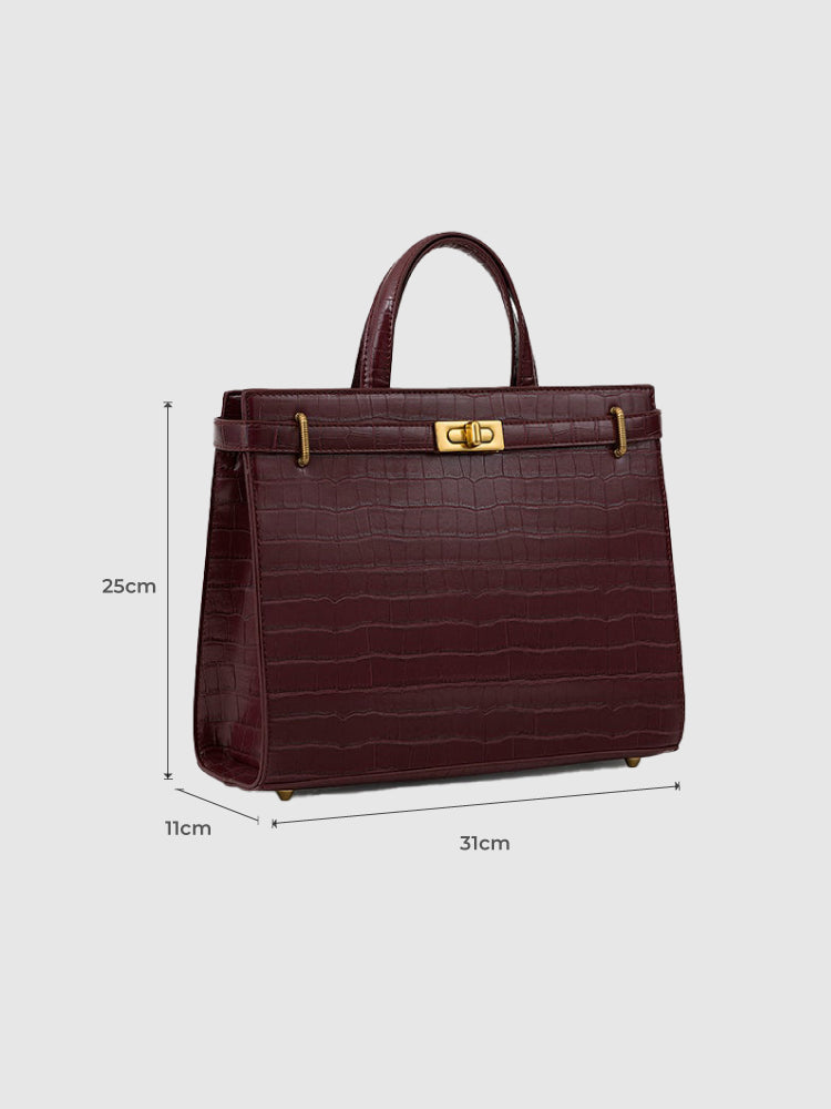 Stella Top Handle Bag - MIRAGGIO #color_burgundy