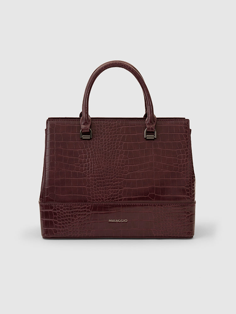 Clara Satchel Bag - MIRAGGIO #color_maroon