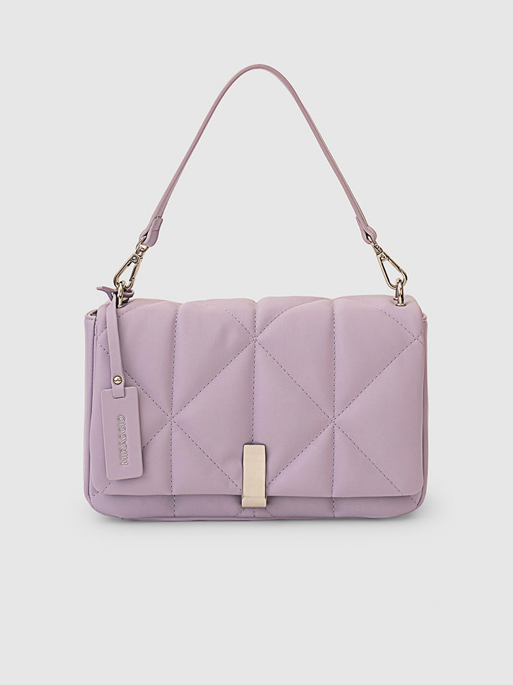 Genevieve Quilted Top Handle Bag - MIRAGGIO #color_fragrant-lilac