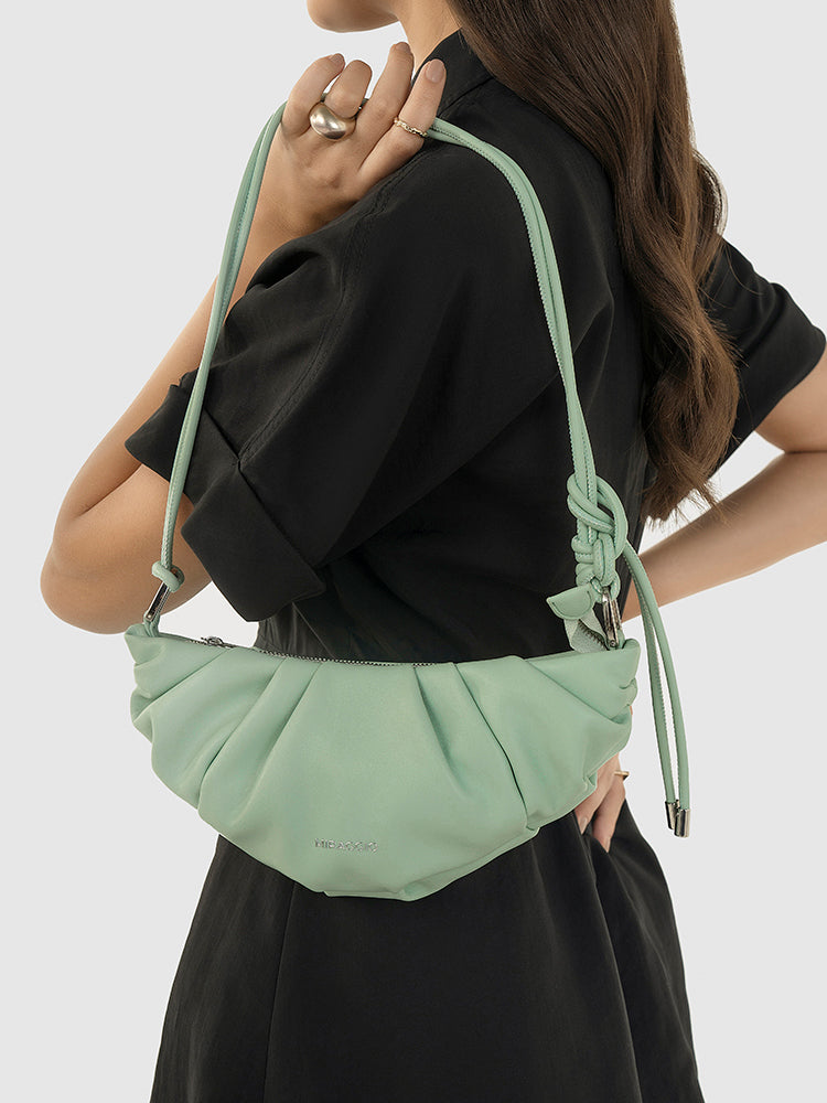 Juliette Soft-Gathered Shoulder Bag - MIRAGGIO #color_pastel-green