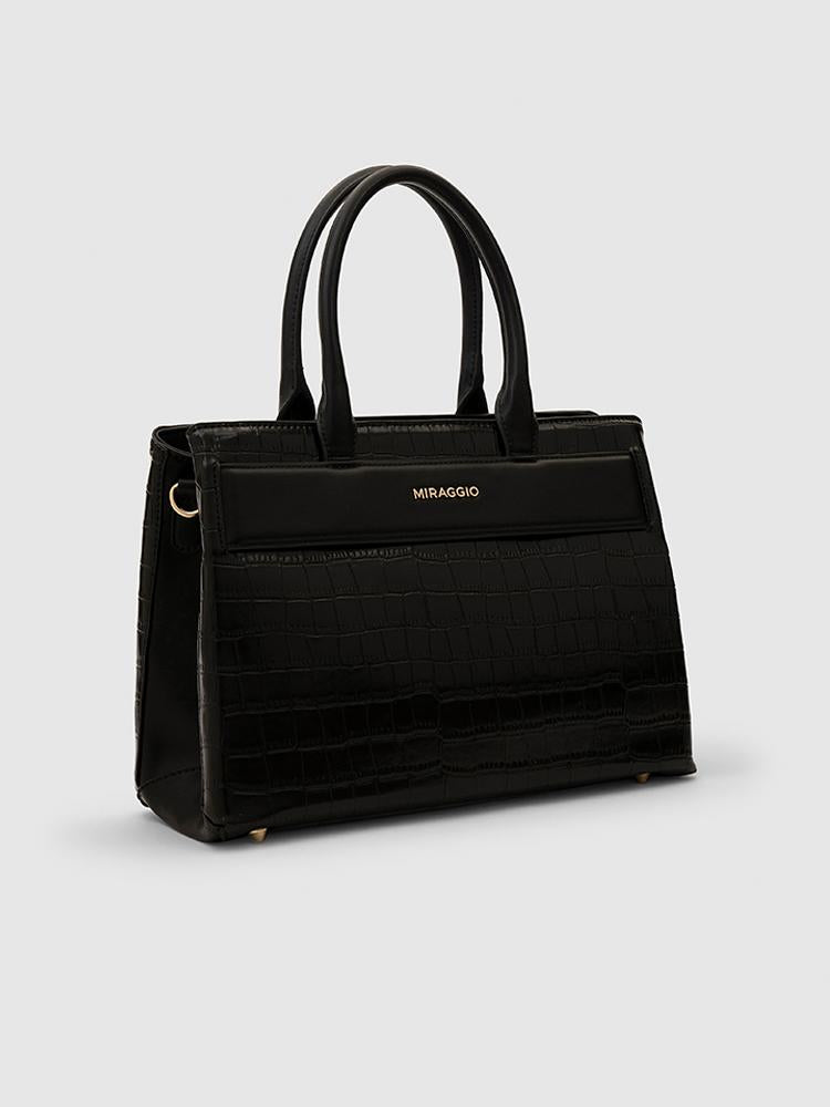 Catalina Women's Satchel Handbag - MIRAGGIO #color_black