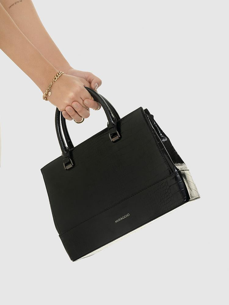 Clara Satchel Bag - MIRAGGIO #color_black