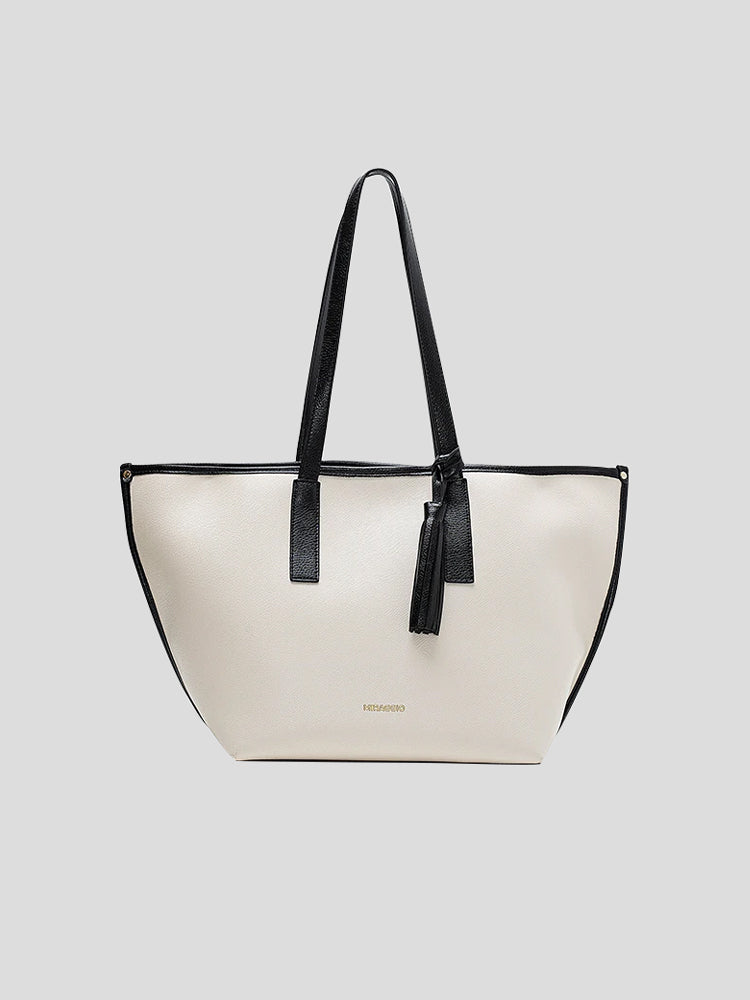 Penelope Women's Tote Bag - MIRAGGIO #color_white-black