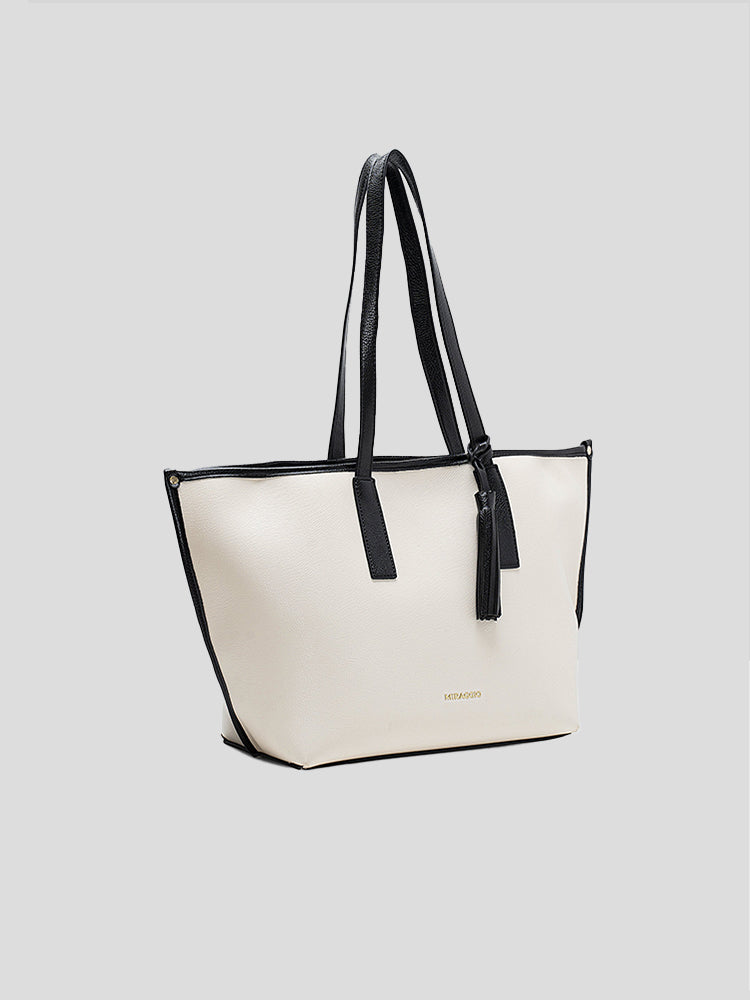 Penelope Women's Tote Bag - MIRAGGIO #color_white-black