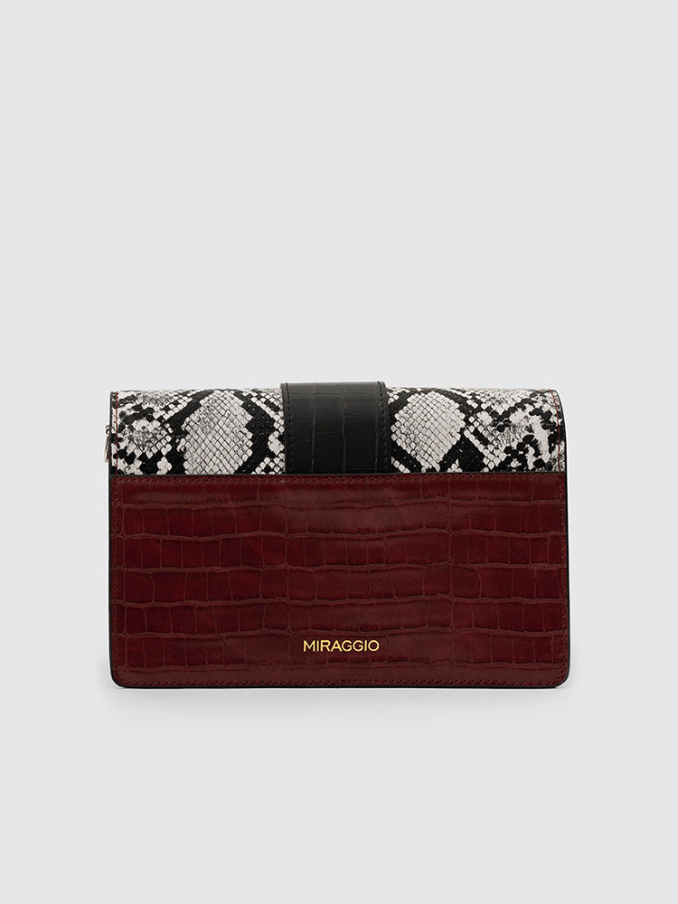 Adrianne Metal Buckle Crossbody Bag - MIRAGGIO #color_snake-print