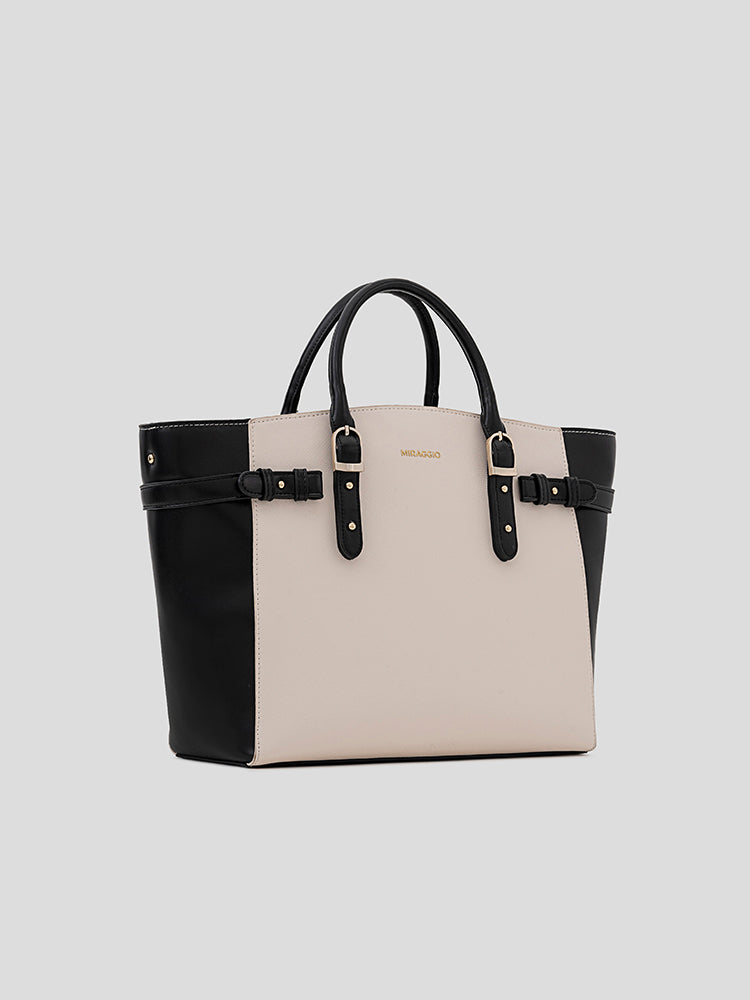 Rosalind Women's Tote Bag - MIRAGGIO #color_white-black