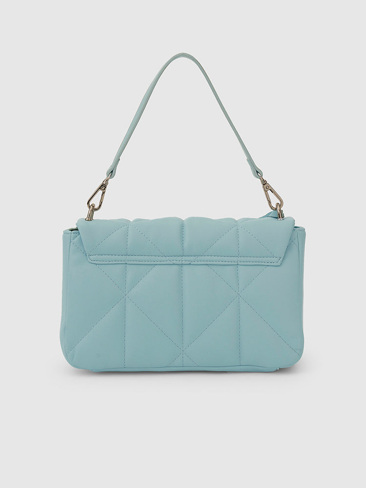Genevieve Quilted Top Handle Bag - MIRAGGIO #color_dusty-blue