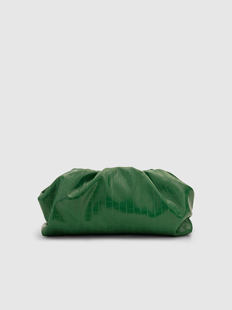 Faustine Soft-Gathered Clutch - MIRAGGIO #color_green