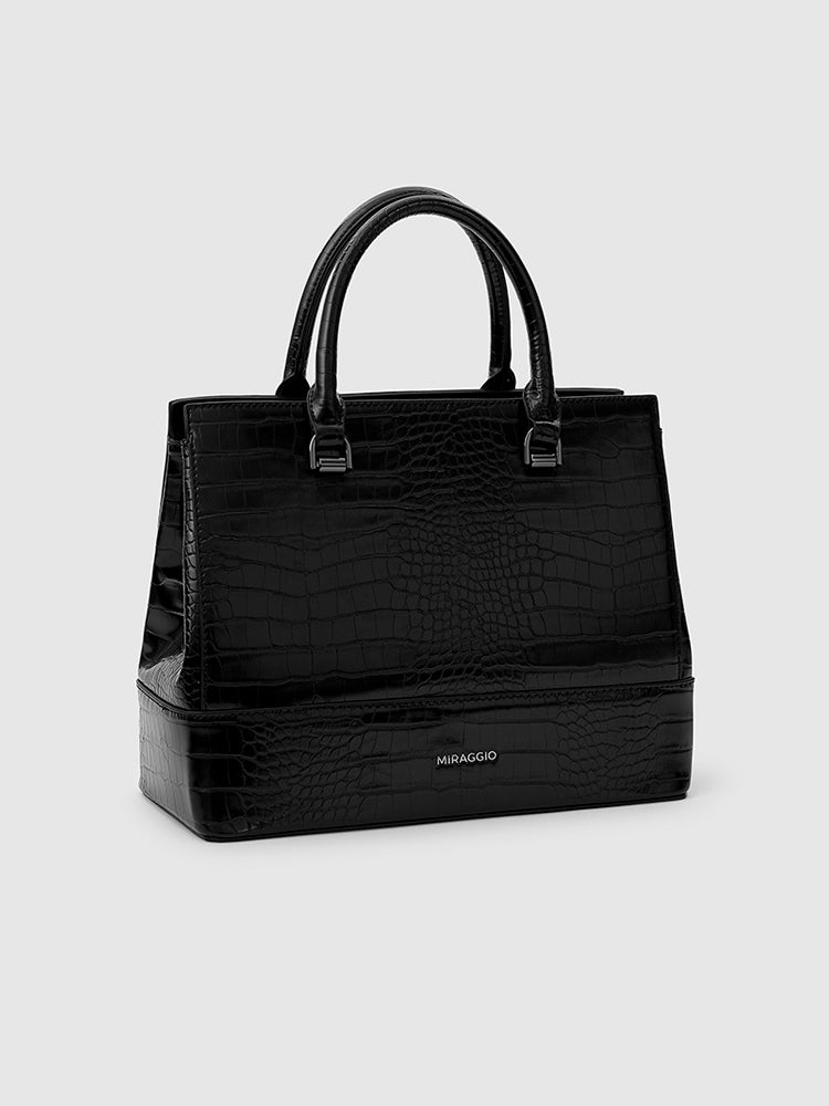 Clara Satchel Bag - MIRAGGIO #color_black