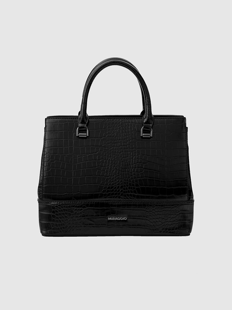 Clara Satchel Bag - MIRAGGIO #color_black