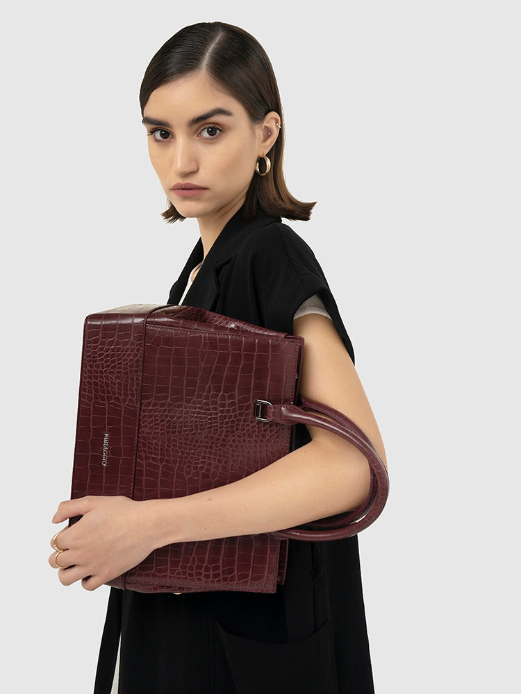 Clara Satchel Bag - MIRAGGIO #color_maroon