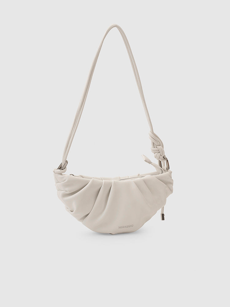 Juliette Soft-Gathered Shoulder Bag - MIRAGGIO #color_white