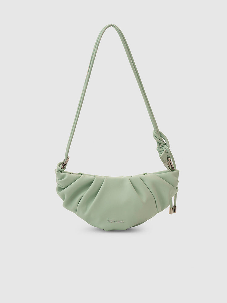 Juliette Soft-Gathered Shoulder Bag - MIRAGGIO #color_pastel-green