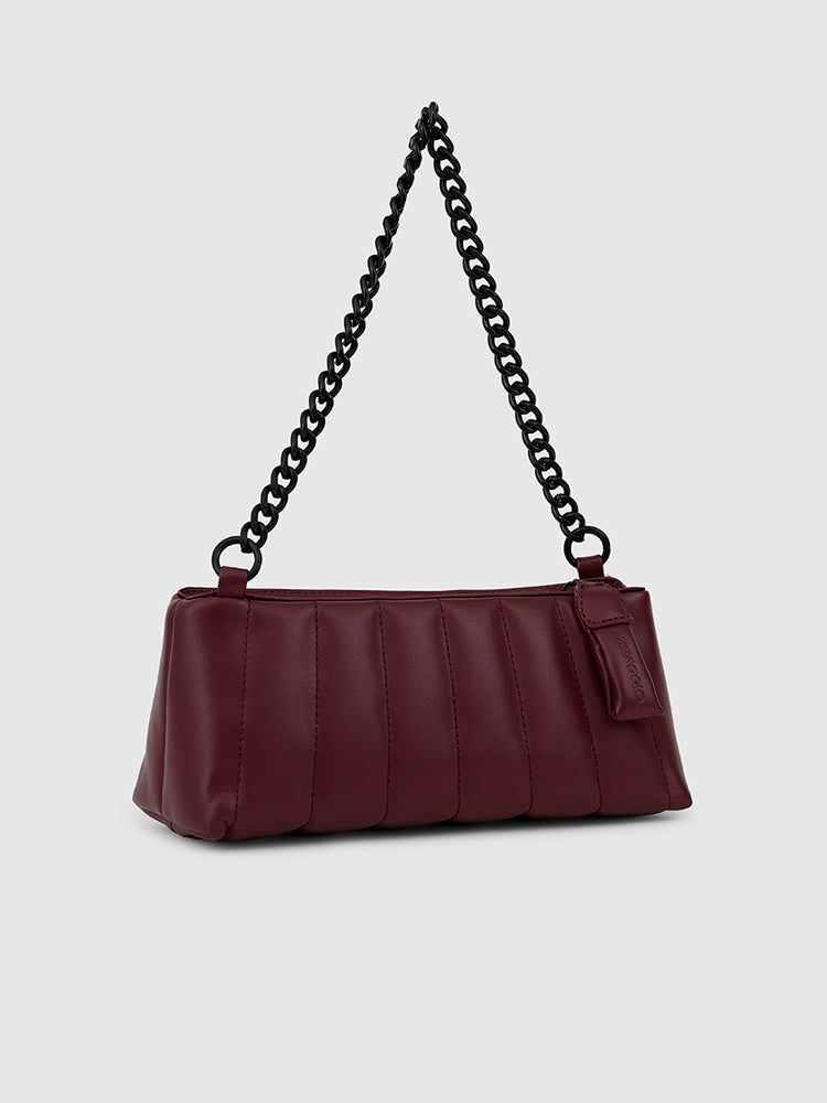 Siena Puffer Shoulder Bag - MIRAGGIO #color_maroon