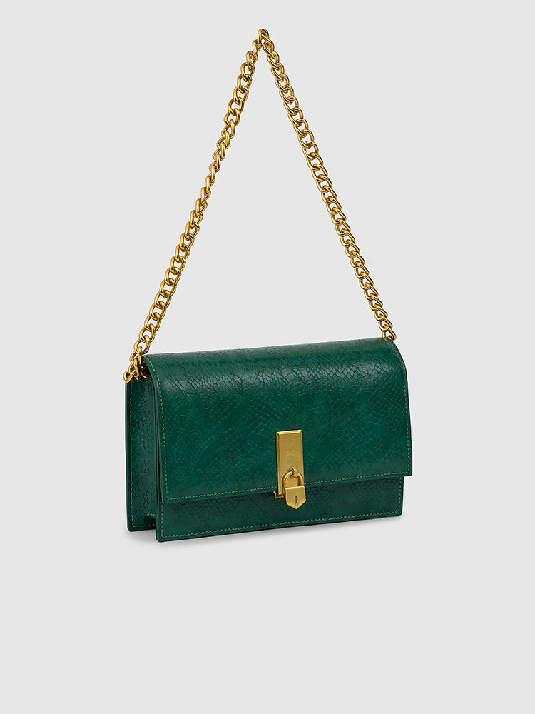 Mila Shoulder Sling Bag - MIRAGGIO #color_dark-green