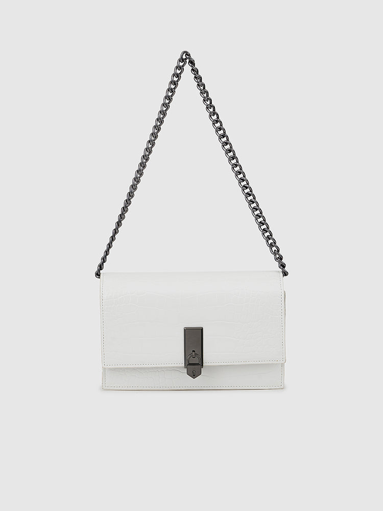 Mila Shoulder Sling Bag - MIRAGGIO #color_white