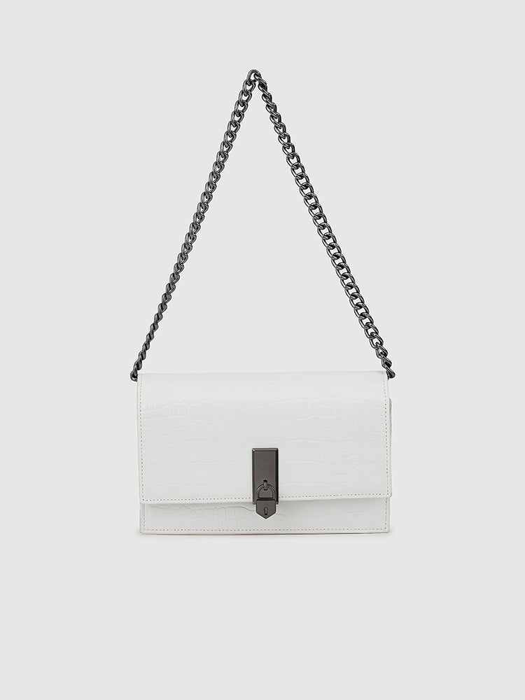 Mila Shoulder Sling Bag - MIRAGGIO#color_white