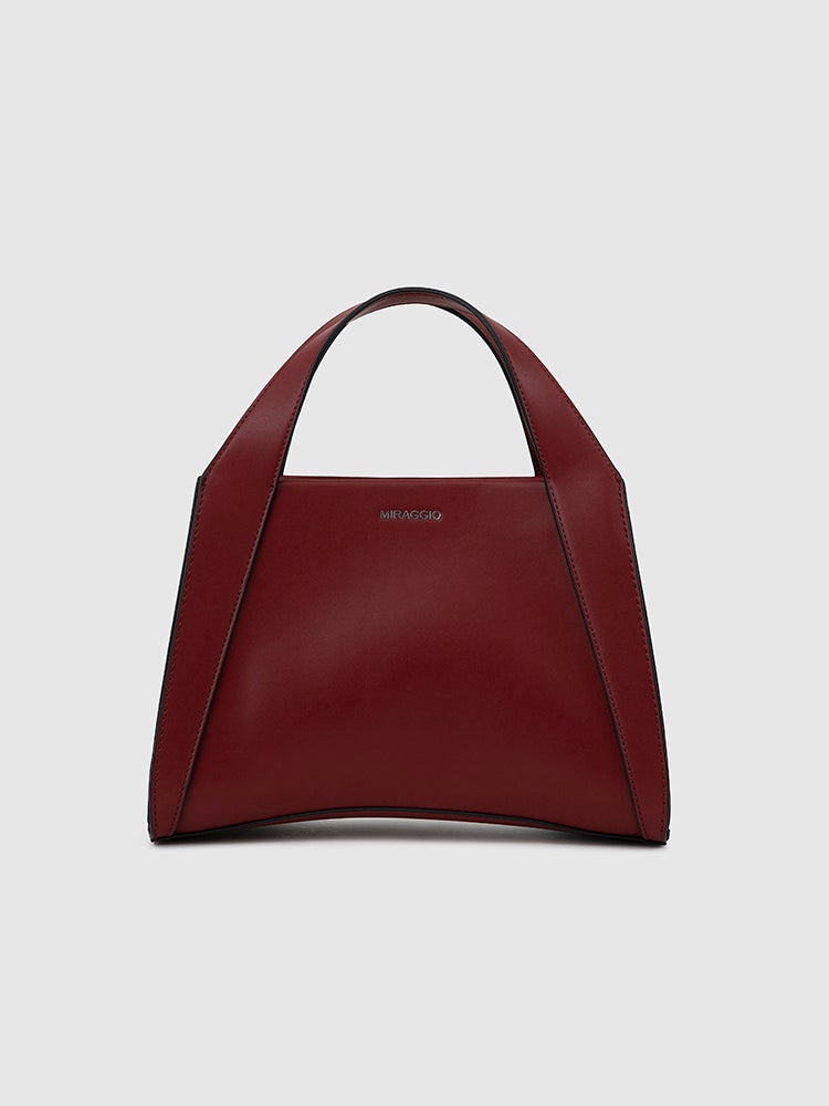 Risa Top Handle Bag - MIRAGGIO#color_maroon