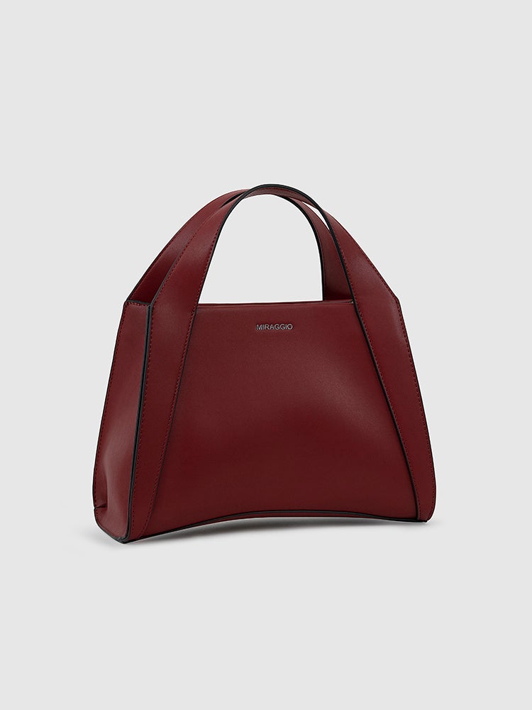 Risa Top Handle Bag - MIRAGGIO#color_maroon