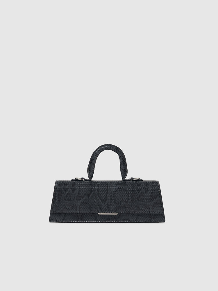 Elsie Top Handle Bag - MIRAGGIO #color_black-snake