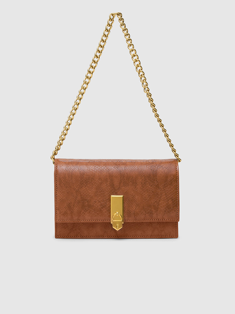 Mila Shoulder Sling Bag - MIRAGGIO  #color_caramel-brown