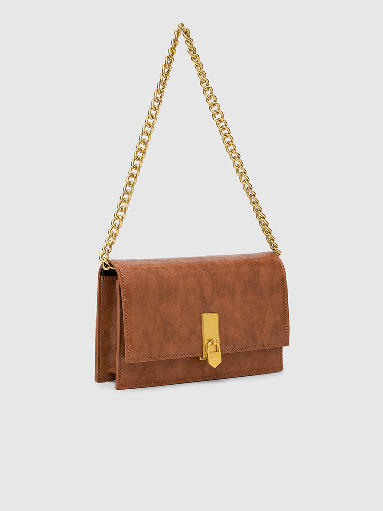 Mila Shoulder Sling Bag - MIRAGGIO  #color_caramel-brown